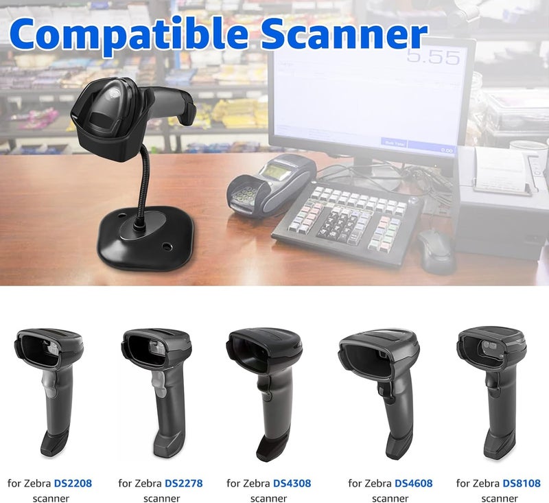 Laratechuu Universal Barcode Scanner Holder [New Version 2026] for Symbol Zebra DS2208 DS2278 DS4308 DS4608 DS8108 DS2208 Stand Holder (1) - Image 4